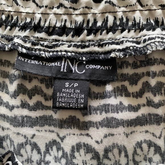 INC International Concepts Black and White Maxi A-Line Skirt - Picture 2 of 6